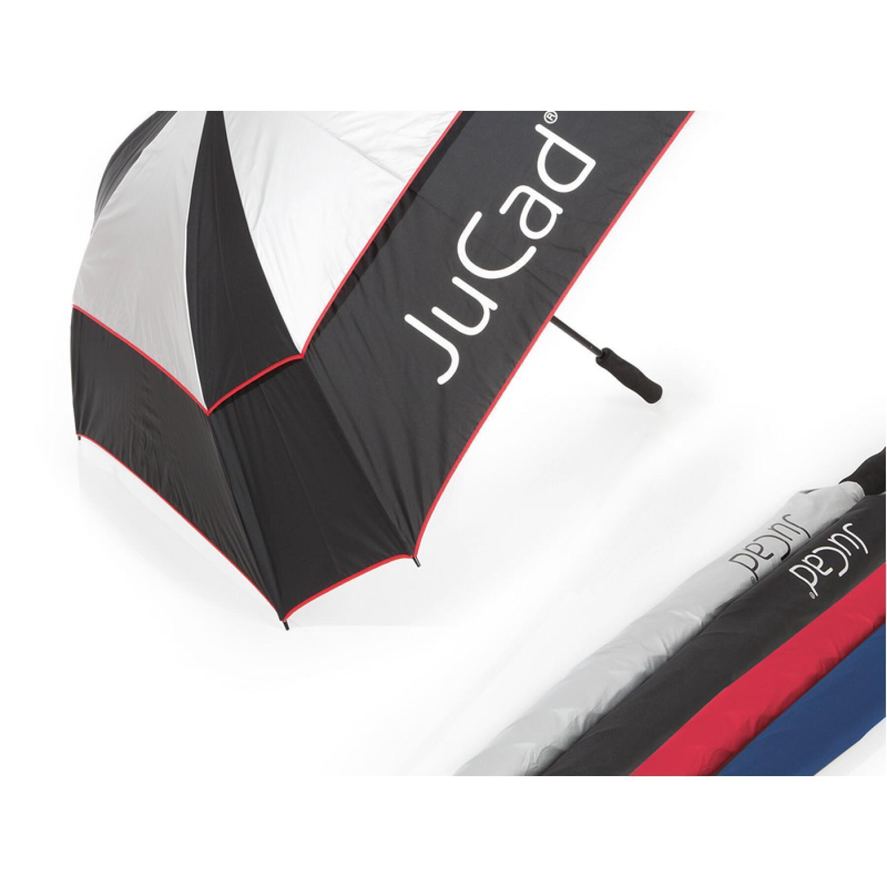 Fyrkantigt teleskopiskt paraply med dubbelskärm och skaft JuCad
