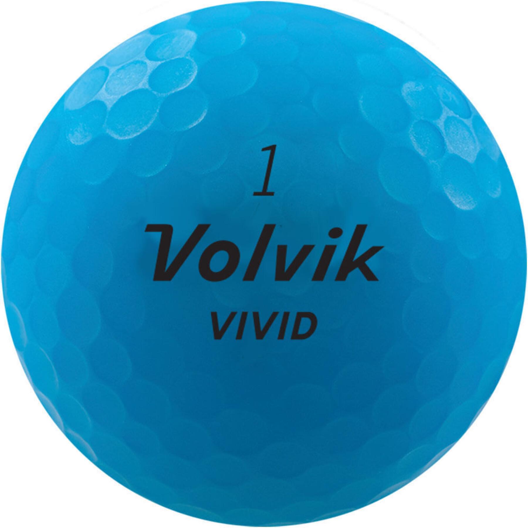 Förpackning med 12 golfbollar Volvik Vivid
