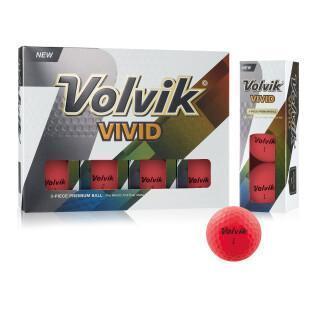 Förpackning med 12 golfbollar Volvik Vivid rose