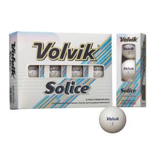 Förpackning med 12 golfbollar Volvik Solice blanche