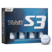 Förpackning med 12 golfbollar Volvik DZ S3